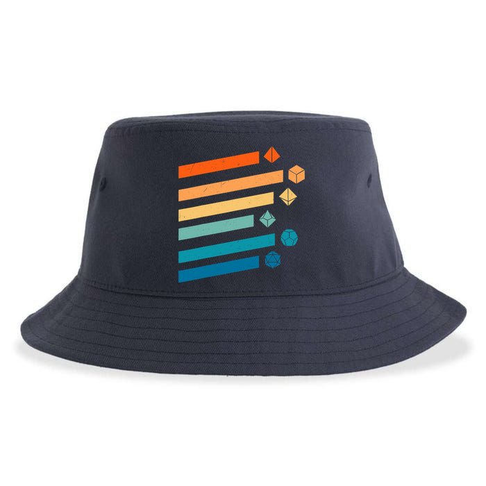 Retro Dungeons Dice D20 Dragons Fantasy Gaming Sustainable Bucket Hat