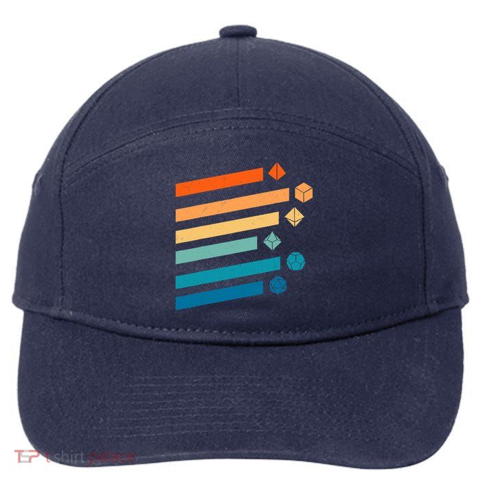 Retro Dungeons Dice D20 Dragons Fantasy Gaming 7-Panel Snapback Hat