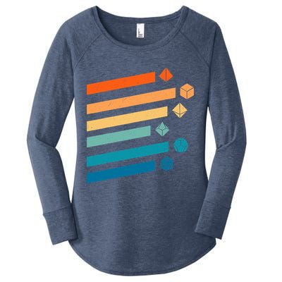 Retro Dungeons Dice D20 Dragons Fantasy Gaming Women's Perfect Tri Tunic Long Sleeve Shirt