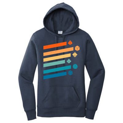 Retro Dungeons Dice D20 Dragons Fantasy Gaming Women's Pullover Hoodie