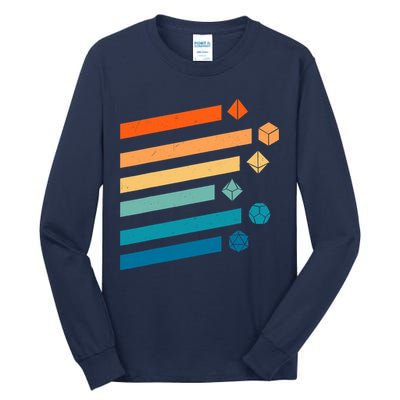 Retro Dungeons Dice D20 Dragons Fantasy Gaming Tall Long Sleeve T-Shirt