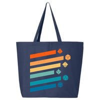 Retro Dungeons Dice D20 Dragons Fantasy Gaming 25L Jumbo Tote