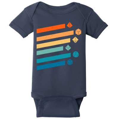 Retro Dungeons Dice D20 Dragons Fantasy Gaming Baby Bodysuit