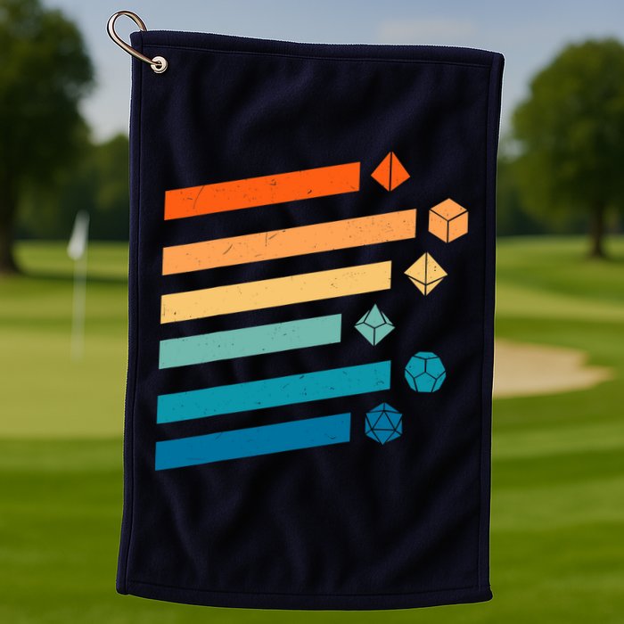 Retro Dungeons Dice D20 Dragons Fantasy Gaming Golf Towel