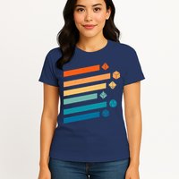 Retro Dungeons Dice D20 Dragons Fantasy Gaming Womens T-Shirt