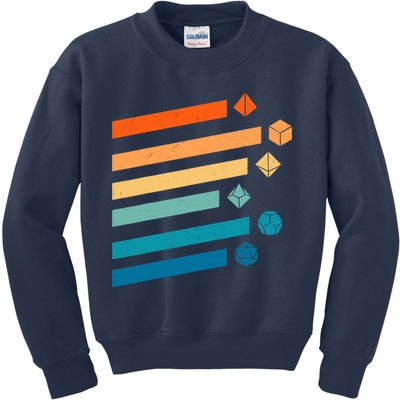 Retro Dungeons Dice D20 Dragons Fantasy Gaming Kids Sweatshirt