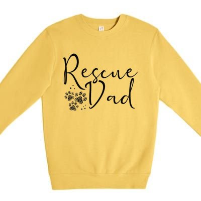 Rescue Dad Dog Cat Animal Rescuing Fathers Day Premium Crewneck Sweatshirt