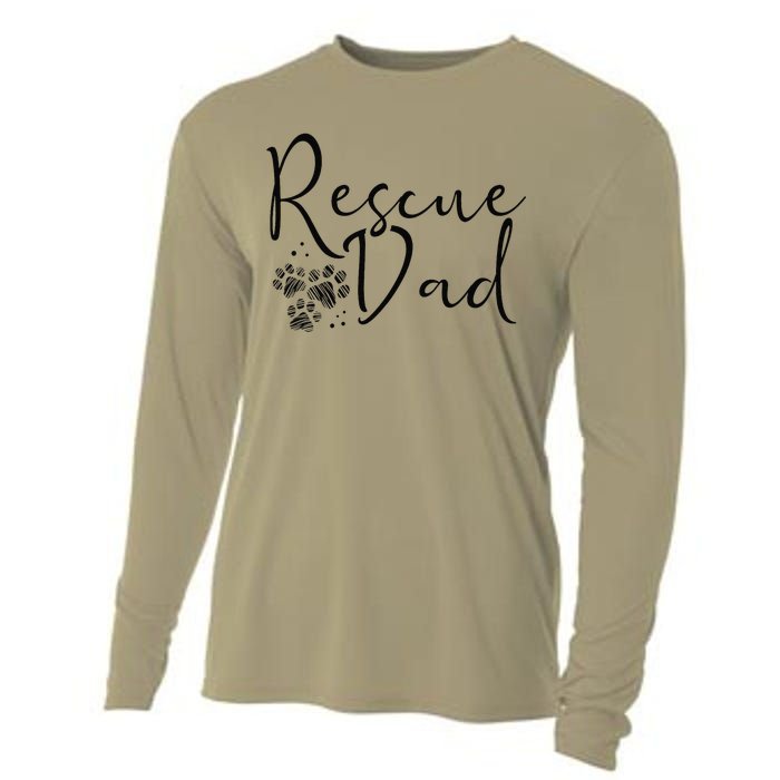 Rescue Dad Dog Cat Animal Rescuing Fathers Day Cooling Performance Long Sleeve Crew