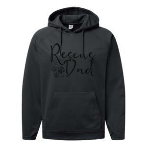 Rescue Dad Dog Cat Animal Rescuing Father's Day Performance Fleece Hoodie