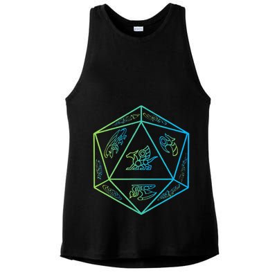 RPG Dragon Dice Polyhedral  RPG  Ladies PosiCharge Tri-Blend Wicking Tank