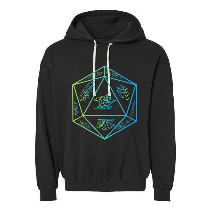 RPG Dragon Dice Polyhedral  RPG  Garment-Dyed Fleece Hoodie