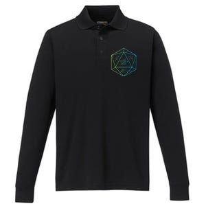 RPG Dragon Dice Polyhedral  RPG  Performance Long Sleeve Polo