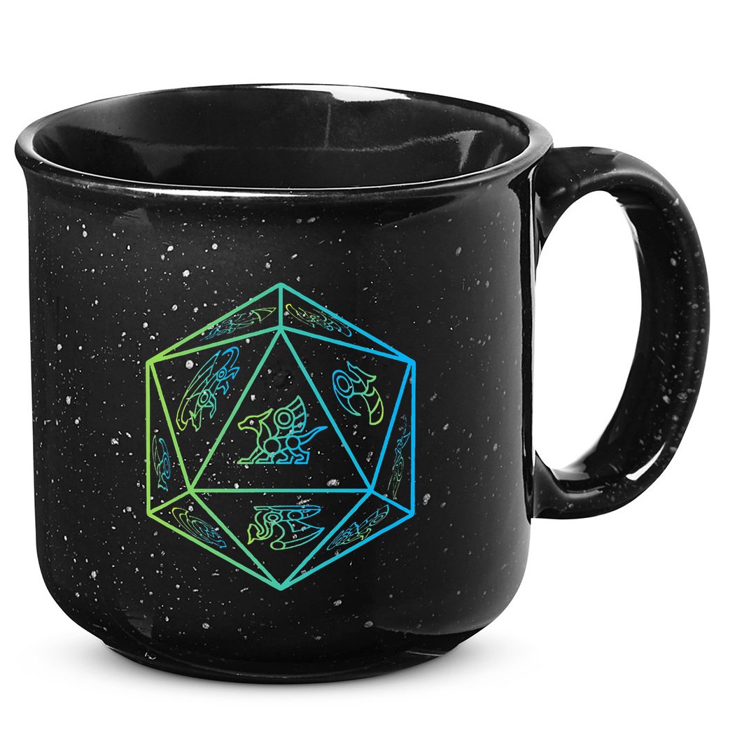 RPG Dragon Dice Polyhedral  RPG  15oz Campfire Ceramic Mug