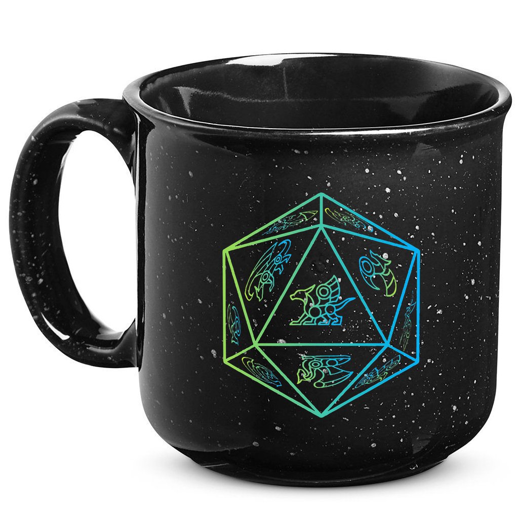 RPG Dragon Dice Polyhedral  RPG  15oz Campfire Ceramic Mug