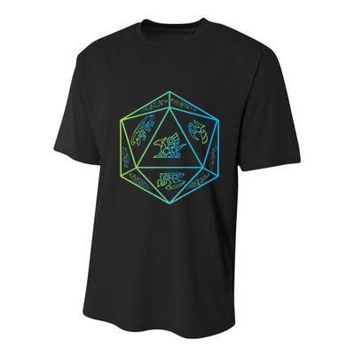 RPG Dragon Dice Polyhedral  RPG  Youth Performance Sprint T-Shirt