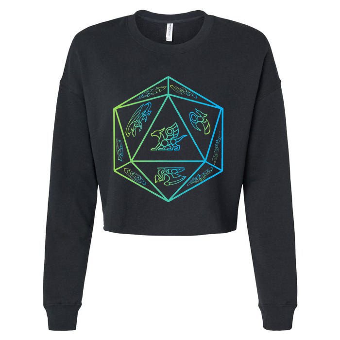 RPG Dragon Dice Polyhedral  RPG  Cropped Pullover Crew