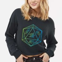 RPG Dragon Dice Polyhedral  RPG  Cropped Pullover Crew
