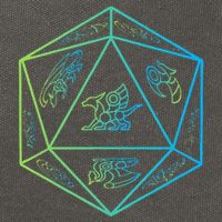 RPG Dragon Dice Polyhedral  RPG  Cotton Canvas Backpack