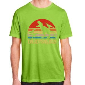 Retro Daddy Dinosaur Daddysaurus Fathers Day Adult ChromaSoft Performance T-Shirt