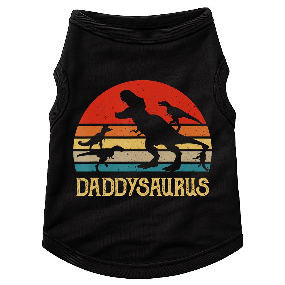 Retro Daddy Dinosaur Daddysaurus Fathers Day Doggie Tank