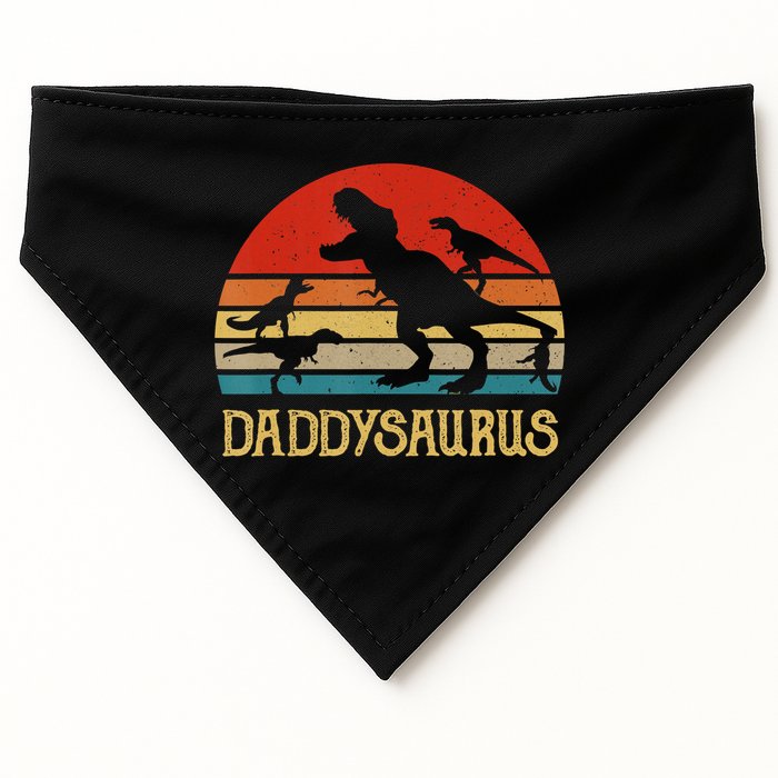 Retro Daddy Dinosaur Daddysaurus Fathers Day USA-Made Doggie Bandana