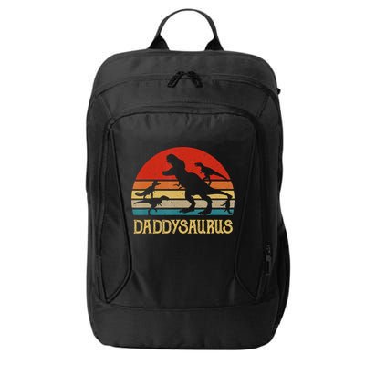 Retro Daddy Dinosaur Daddysaurus Fathers Day City Backpack