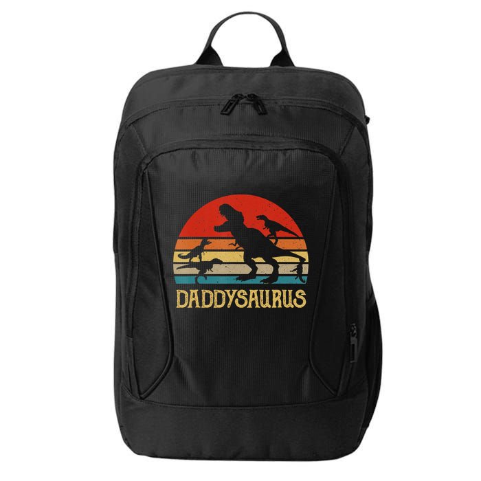 Retro Daddy Dinosaur Daddysaurus Fathers Day City Backpack