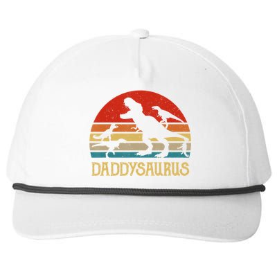 Retro Daddy Dinosaur Daddysaurus Fathers Day Snapback Five-Panel Rope Hat