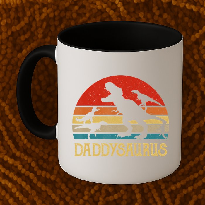 Retro Daddy Dinosaur Daddysaurus Fathers Day Mug