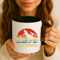 Retro Daddy Dinosaur Daddysaurus Fathers Day Mug