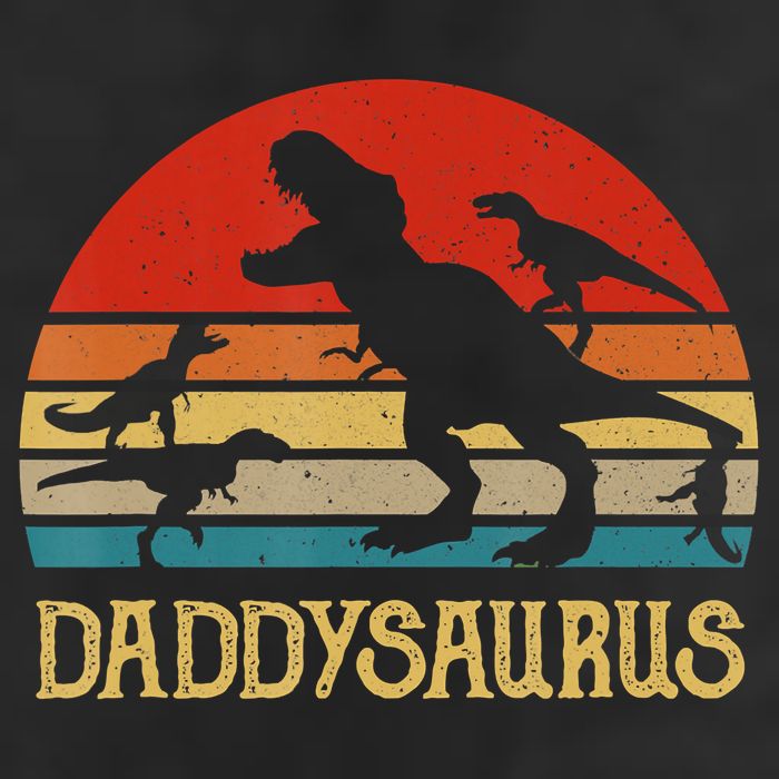 Retro Daddy Dinosaur Daddysaurus Fathers Day Crop Fleece Hoodie