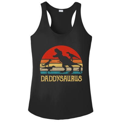 Retro Daddy Dinosaur Daddysaurus Fathers Day Ladies PosiCharge Competitor Racerback Tank