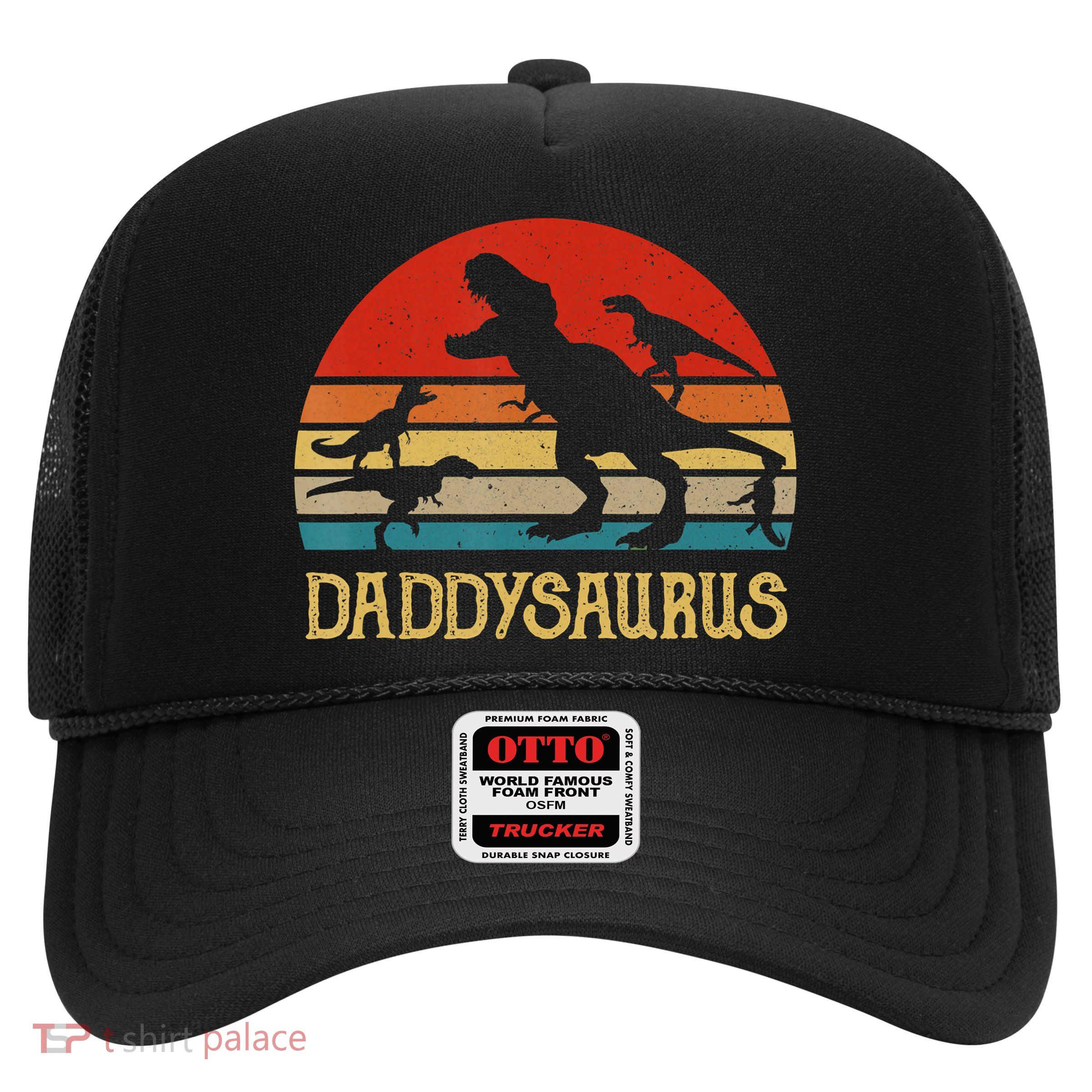 Retro Daddy Dinosaur Daddysaurus Fathers Day Trucker Hat