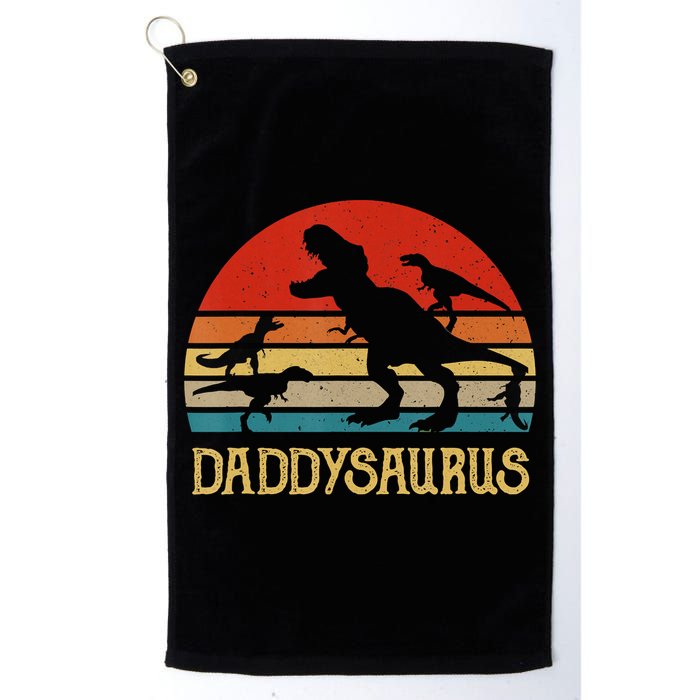Retro Daddy Dinosaur Daddysaurus Fathers Day Golf Towel