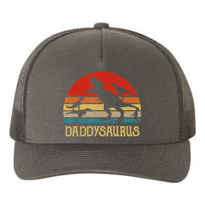 Retro Daddy Dinosaur Daddysaurus Fathers Day Yupoong Adult 5-Panel Trucker Hat