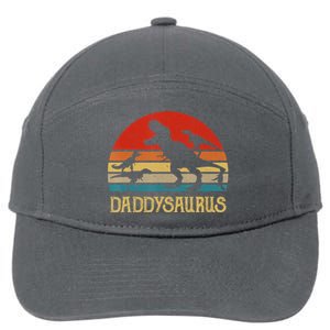 Retro Daddy Dinosaur Daddysaurus Fathers Day 7-Panel Snapback Hat