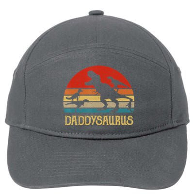 Retro Daddy Dinosaur Daddysaurus Fathers Day 7-Panel Snapback Hat