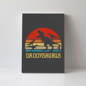 Retro Daddy Dinosaur Daddysaurus Fathers Day Canvas