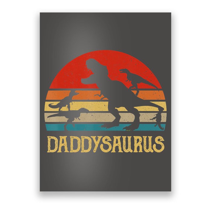 Retro Daddy Dinosaur Daddysaurus Fathers Day Poster