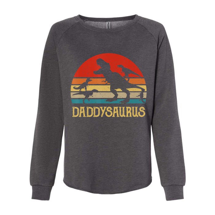 Retro Daddy Dinosaur Daddysaurus Fathers Day Womens California Wash Sweatshirt