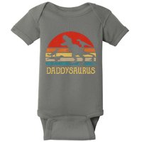 Retro Daddy Dinosaur Daddysaurus Fathers Day Baby Bodysuit