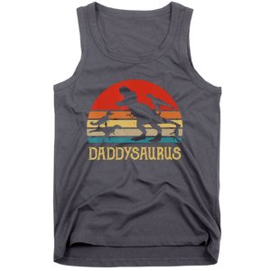 Retro Daddy Dinosaur Daddysaurus Fathers Day Tank Top