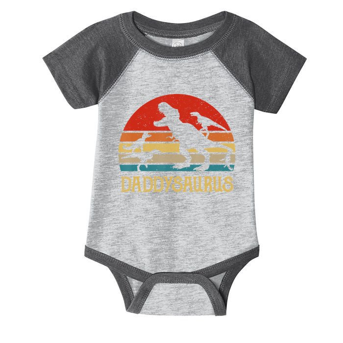 Retro Daddy Dinosaur Daddysaurus Fathers Day Infant Baby Jersey Bodysuit