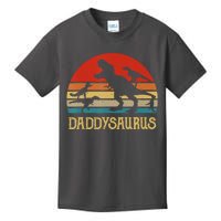 Retro Daddy Dinosaur Daddysaurus Fathers Day Kids T-Shirt