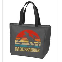 Retro Daddy Dinosaur Daddysaurus Fathers Day Zip Tote Bag