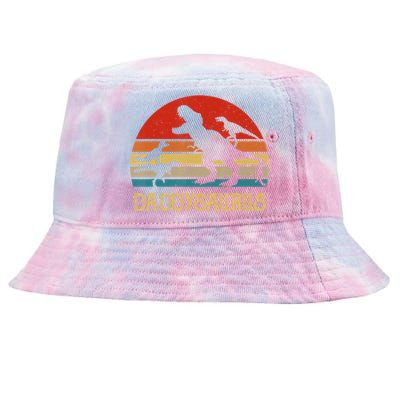 Retro Daddy Dinosaur Daddysaurus Fathers Day Tie-Dyed Bucket Hat