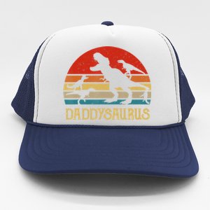 Retro Daddy Dinosaur Daddysaurus Fathers Day Trucker Hat