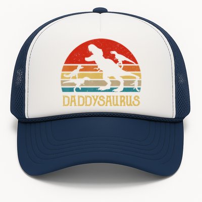 Retro Daddy Dinosaur Daddysaurus Fathers Day Trucker Hat