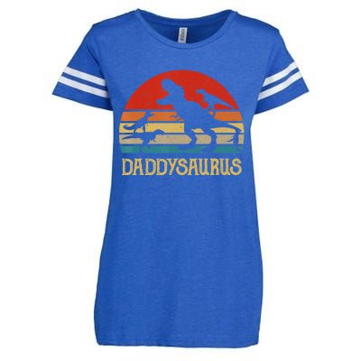 Retro Daddy Dinosaur Daddysaurus Fathers Day Enza Ladies Jersey Football T-Shirt