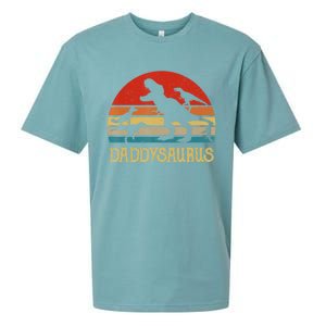 Retro Daddy Dinosaur Daddysaurus Fathers Day Sueded Cloud Jersey T-Shirt